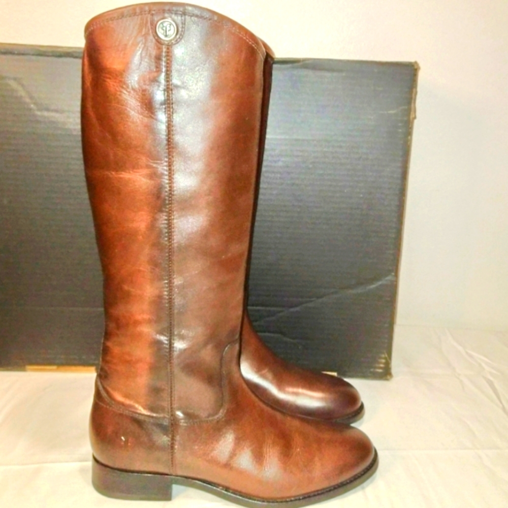 Frye Melissa 2 Leather Equestrian Inspired Pull-On Riding Boots